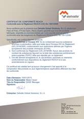 CERTIFICAT REACH · Glakor